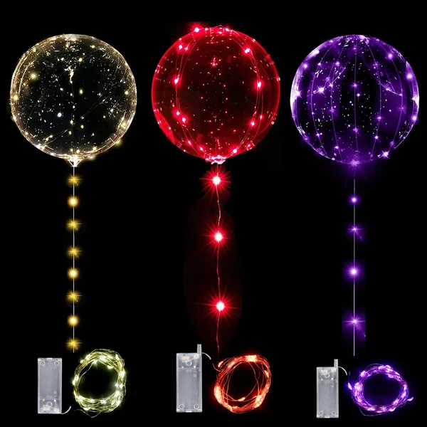 Ballons Bobo lumineux à LED, 5 à 30 pièces, avec guirlandes lumineuses de 3m, décoration pour fête d'anniversaire, mariage - AliExpress 15