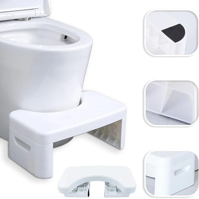Bathroom Toilet, Removable Multifunctional Seat Tray, Portable Step for Home Bathroom Toilet Stool Squat Toilet Stool Convenient Compact Sturdy (White)