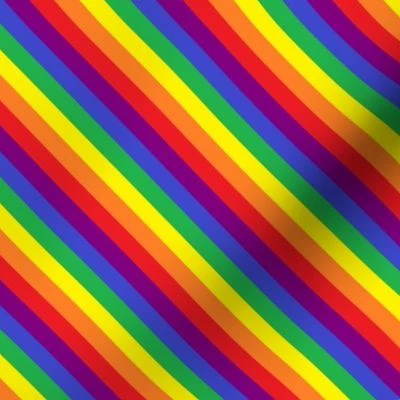 Rainbow Pride Stripes (diagonal) Fabric | Spoonflower