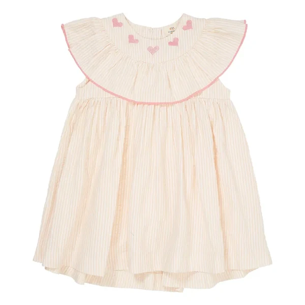 Copenhagen Colors - Robe Rayures Coton Bio - Rose pâle | Smallable