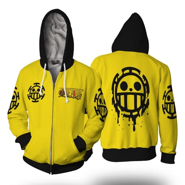 Heart Pirates Skull Logo Yellow Zip Up Hoodie