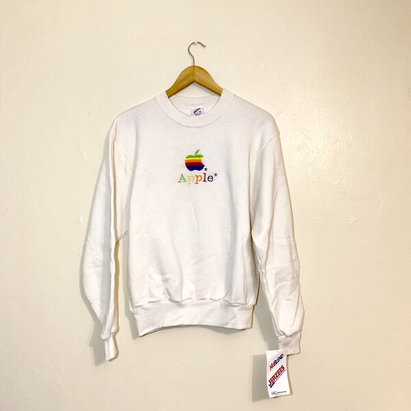 Vintage DS Deadstock Apple Rainbow Jerzees Sweatshirt Rare Made In USA