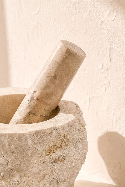 Mortier et pilon en marbre - Naturel | Ibzhome - Naturel / Taille unique - ibizamode
