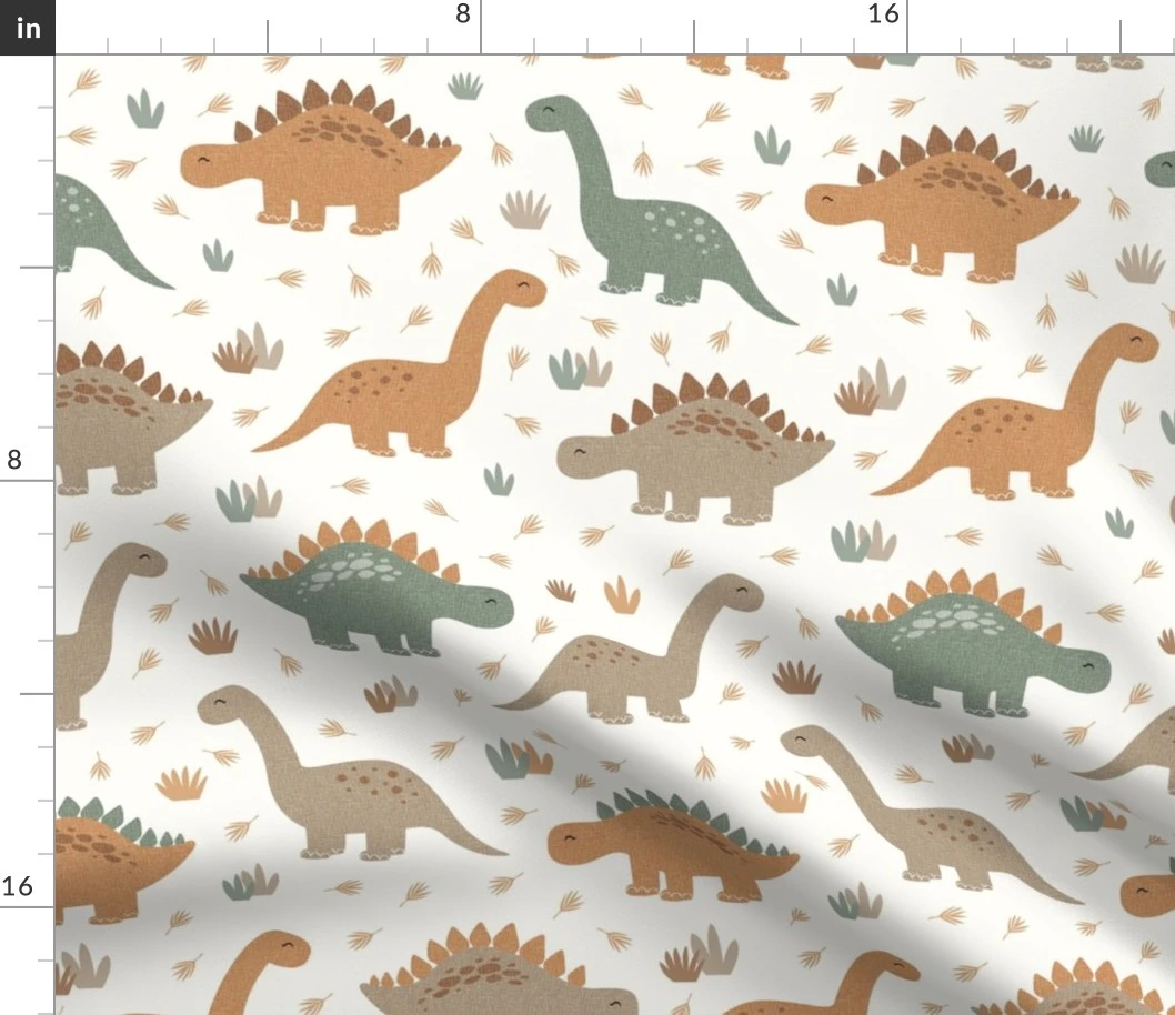 ( large ) Dinosaur, dino, neutral, boy Fabric | Spoonflower