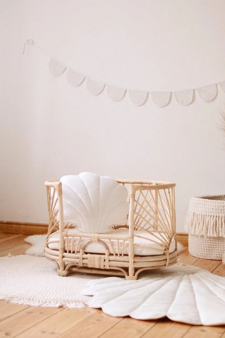 Guirlande Demi Lunes en Velours - Coloris au Choix - White Pearl