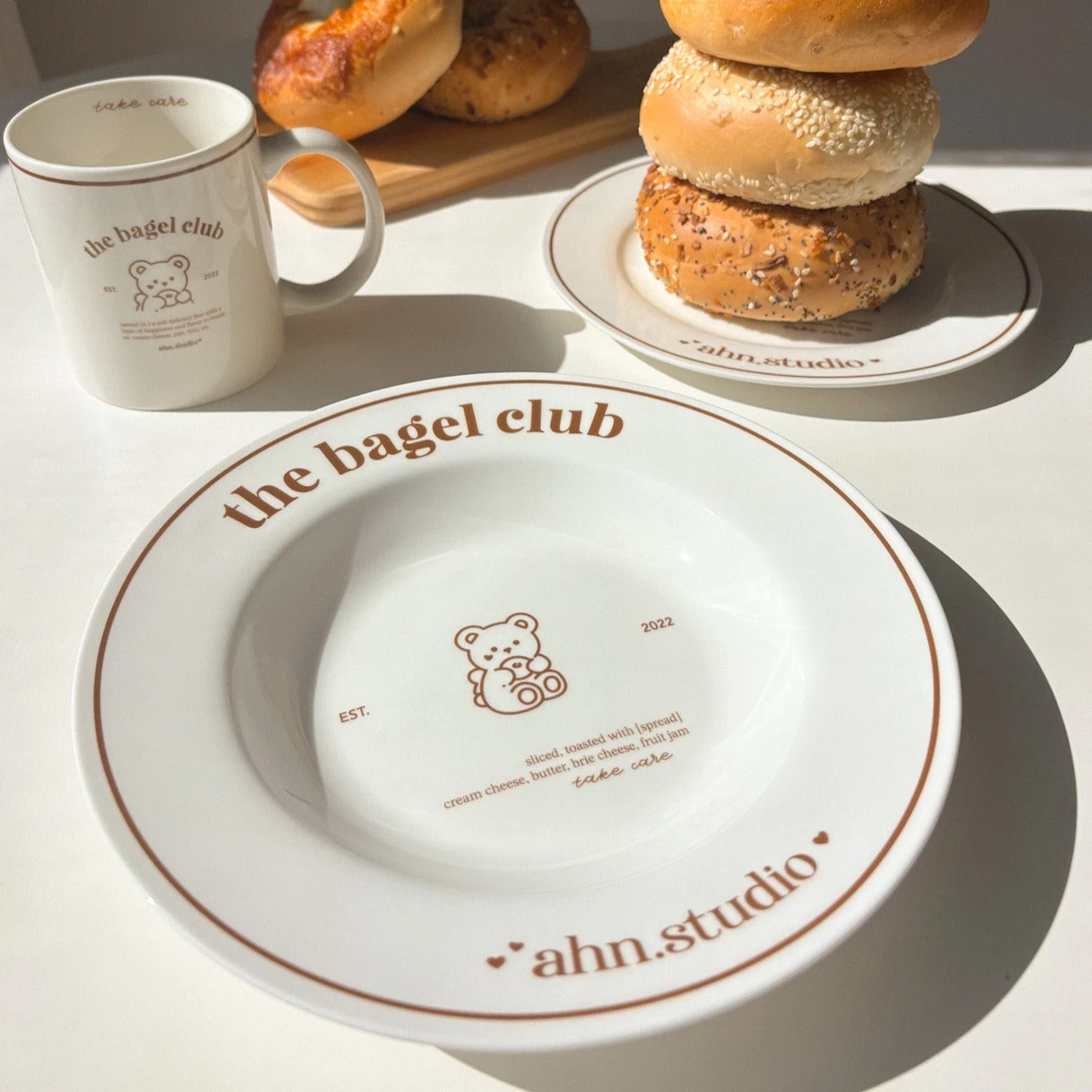 — ahn studio, the bagel club dish collection - shallow bowl
