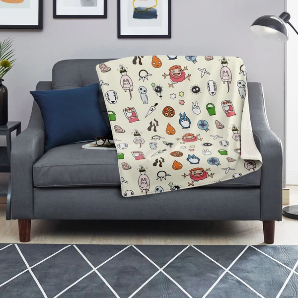 Ghibil Main Mini Characters in Blanket | Ghibli Merch Store