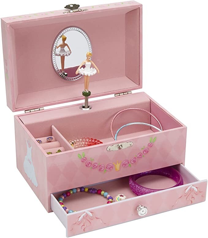 Jewelkeeper - Boîte à Bijoux Musicale Danseuse Classique et Couronnes de Fleurs, avec Tiroir de Rangement - Mélodie Le Lac des Cygnes : Amazon.fr: Mode
