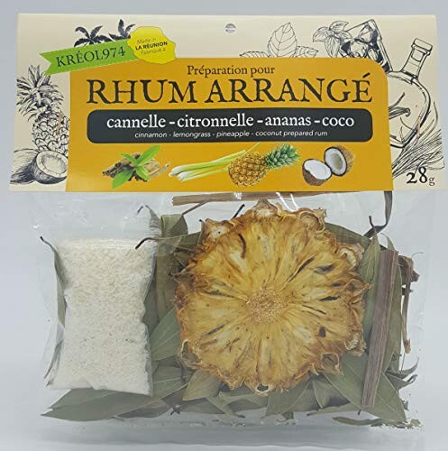 Préparation pour rhum arrange ile de la REUNION saveur CANNELLE CITRONNELLE ANANAS COCO