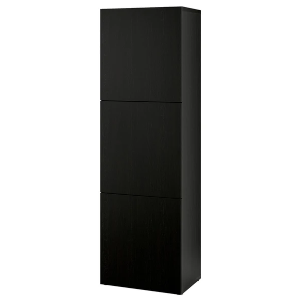 BESTÅ Étagère avec portes - brun noir/Lappviken brun noir 60x42x193 cm