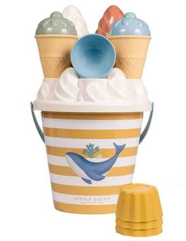 Seau de plage bleu Glaces - Little Dutch