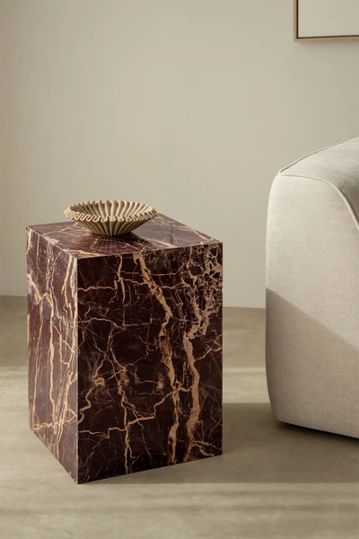 Table d'appoint carrée 35x35 cm en pierre naturelle Aluret