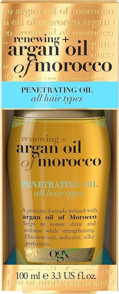 Ogx Huile d'argan du Maroc - Huile capillaire pénétrante pour tous les types de cheveux - 100 ml