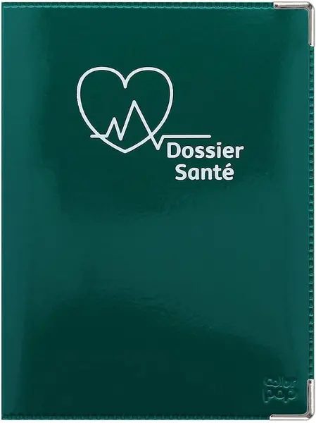 Color pop® Etui santé (Vert feuille) - Fabrication française - Ordonnances/Carte vitale/Carte mutuelle/Feuilles maladie - 15,8 x 11,7 x 0,4 cm