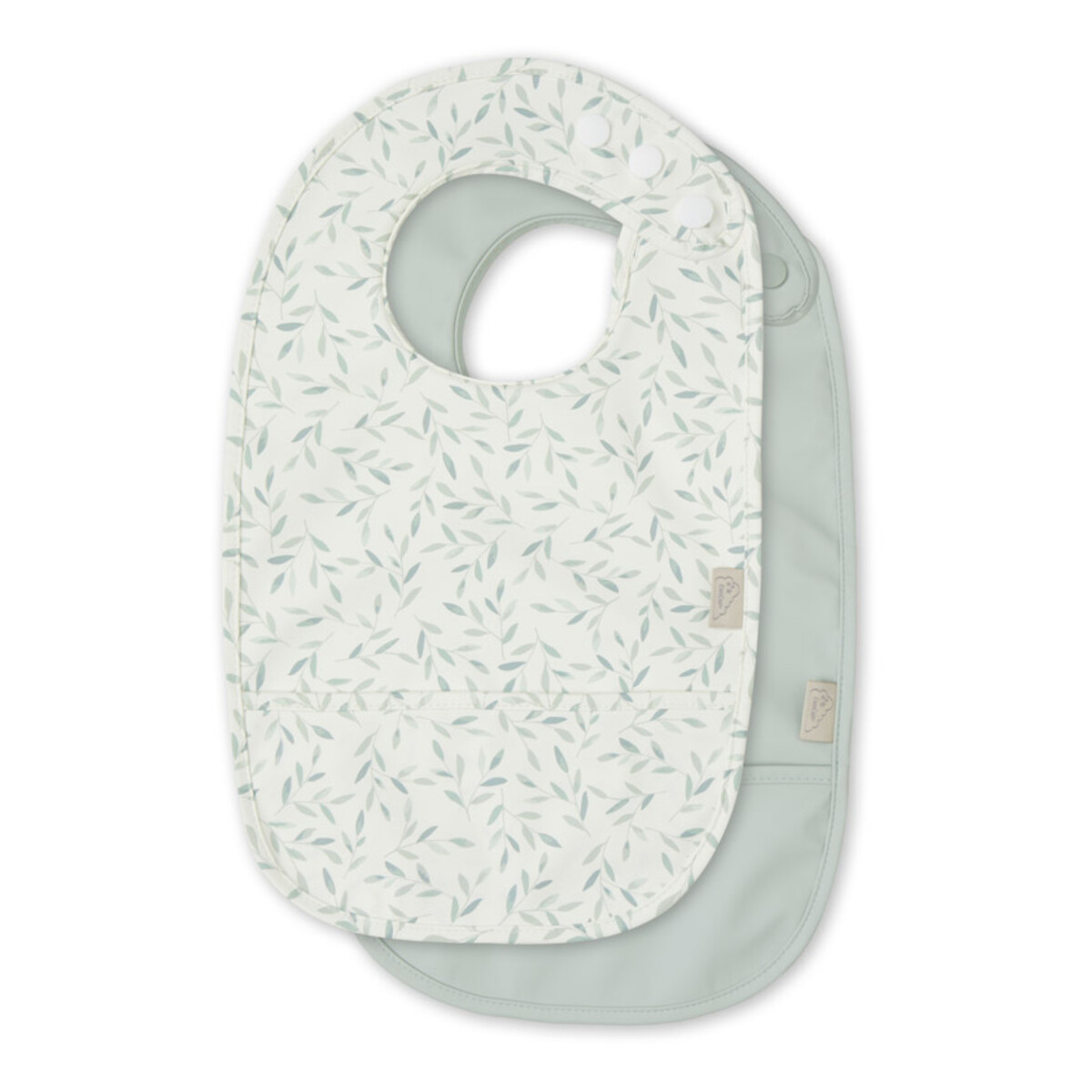 Bavoir Green Leaves - Set de 2 | Sauge