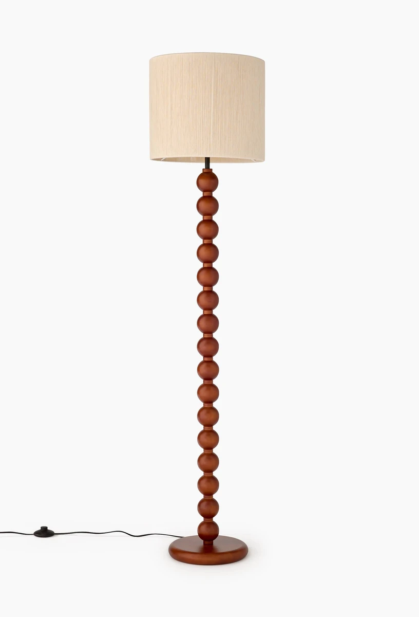 Lampadaire boule, 35xH152cm, en bois
