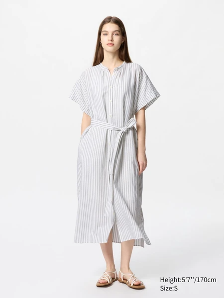 Robe en lin mélangé (Demi-manches)