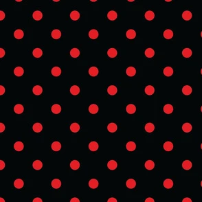 Black With Red Polka Dots - Large Fabric | Spoonflower