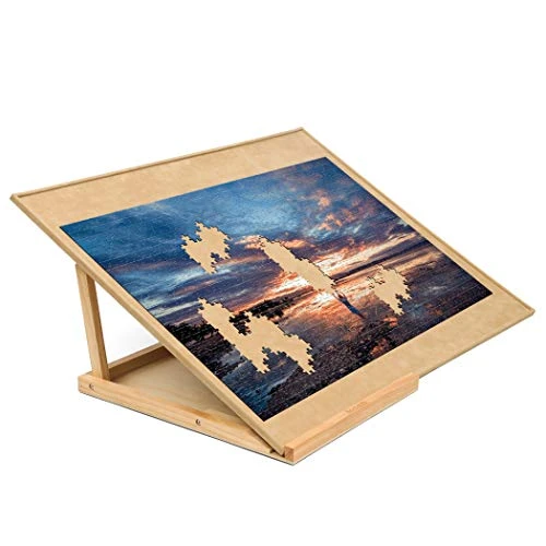 Becko Puzzle Board &amp; Bracket Set/Wooden Puzzle Board Kit/Jigsaw Puzzle Plateau - with Puzzle Board for Up to 1000 Pieces