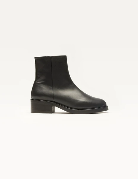 Bottines en cuir vernis certifié | cuir noir "virginie" Odaje