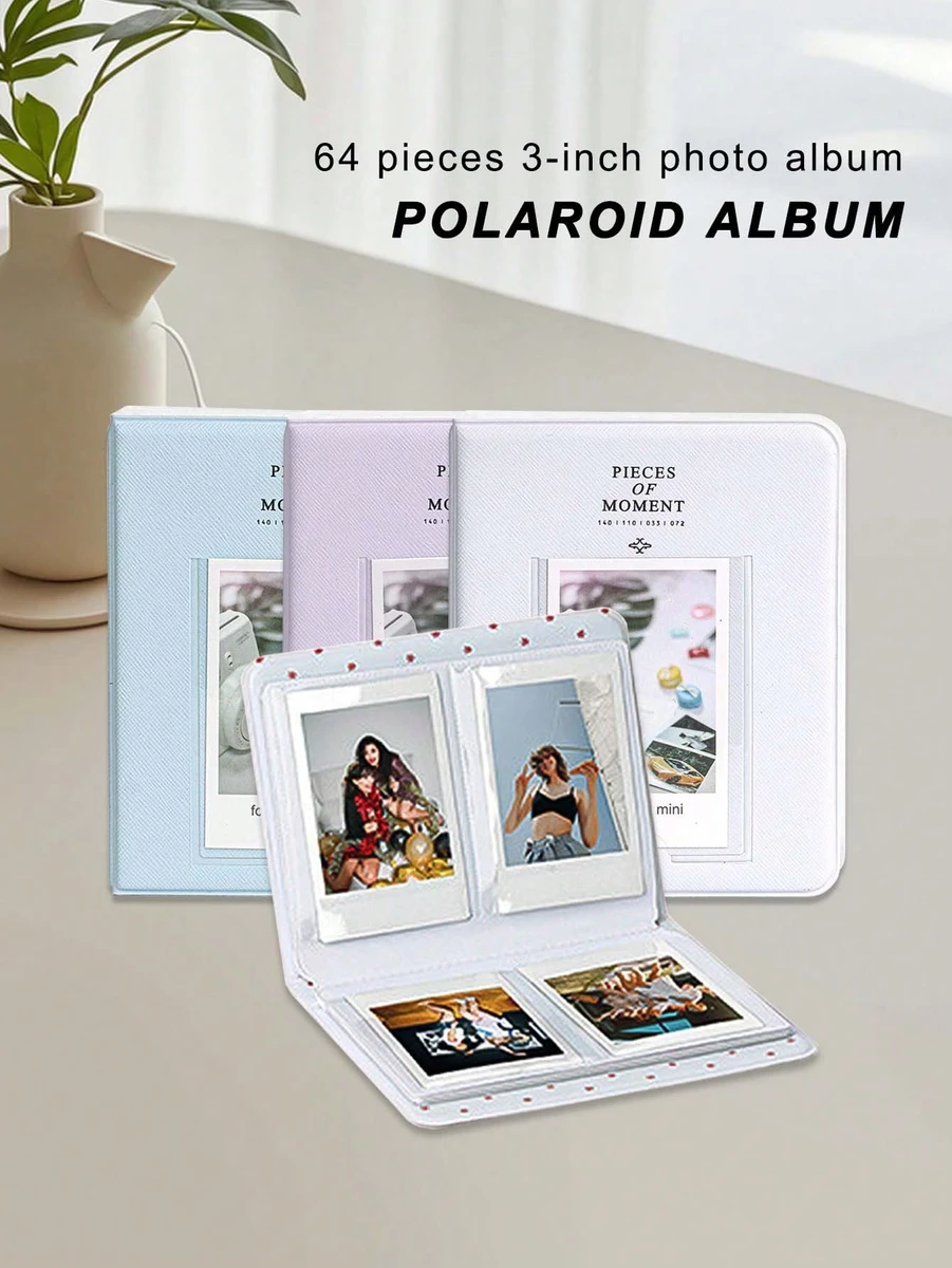 Album photo de 64 pochettes compatible avec les appareils photo instantanés mini 12/11/9, album de rangement durable à grande capacité, livret de stockage photo multicolore
