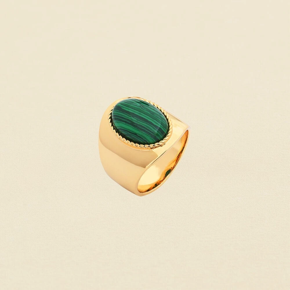 Bague large ALOHA - Malachite
