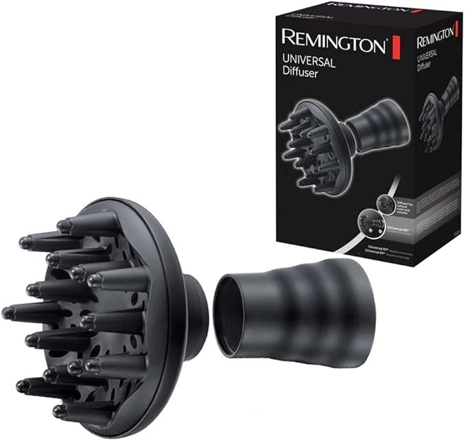 Remington Diffuseur sèche-cheveux universel [Boucles & volume] Embout avec adaptateur en silicone (compatible avec presque tous les sèche-cheveux, pour cheveux bouclés/ ondulés sans frissotis) D52DU