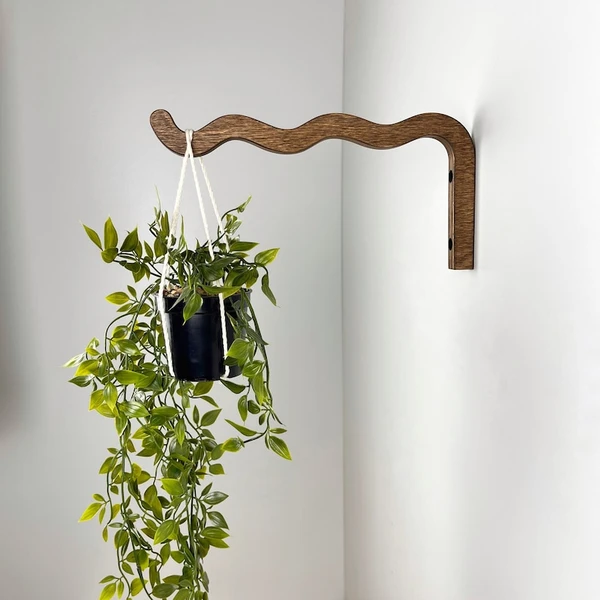 Long crochet de suspension de plante ondulé, support de plante en macramé pour mur