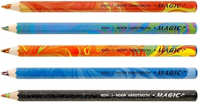 KOH-I-NOOR Magic Jumbo Lot de 5 crayons de couleur avec mine multicolore