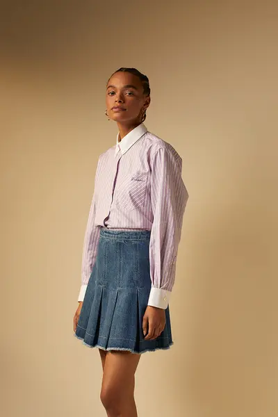 Jupe en denim plissée