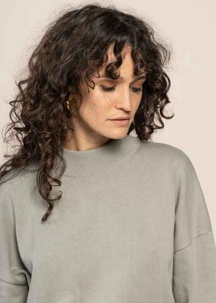 Pull oversize en coton bio | vert "yin muted sea spray" Jan'n June