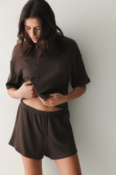 Pyjama gaufré - Marron - FEMME | H&M BE