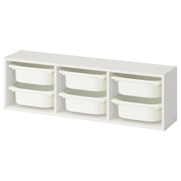 TROFAST Rangement mural - blanc/blanc 99x21x30 cm