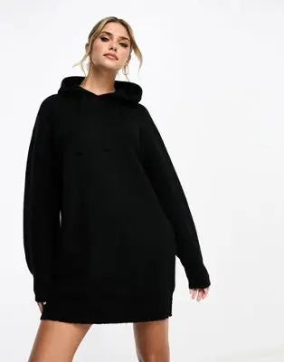 Miss Selfridge - Robe à capuche oversize - Noir | ASOS