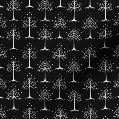 Tree of Gondor B&W Small Fabric | Spoonflower
