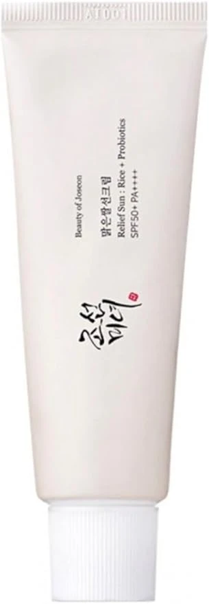 Beauty of Joseon Crème solaire Rice Probiotics SPF 50+ aux extraits de riz.