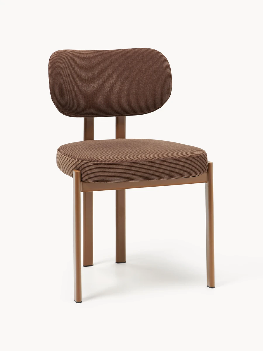 Chaise rembourrée en velours côtelé Adrien | Westwing