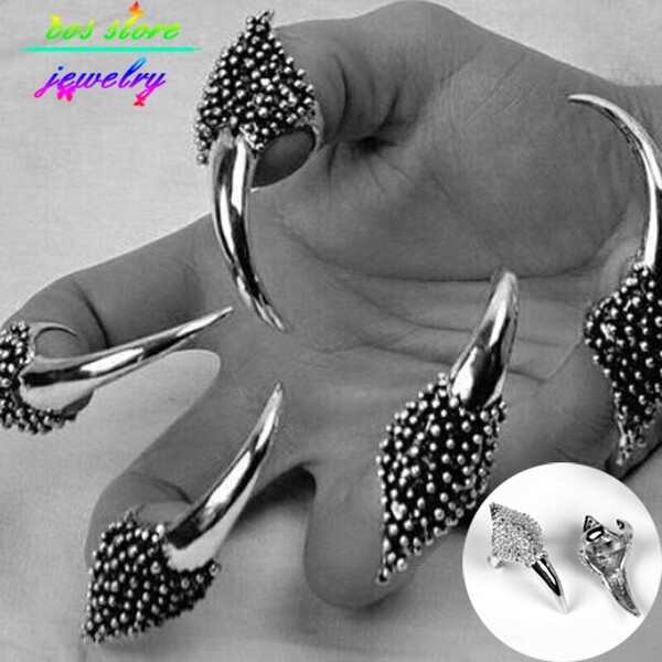 Bague PUNK en alliage de qualité supérieure, griffes d'aigle réglables, bagues de doigt, bijoux pour robe, nouvelle collection 2020