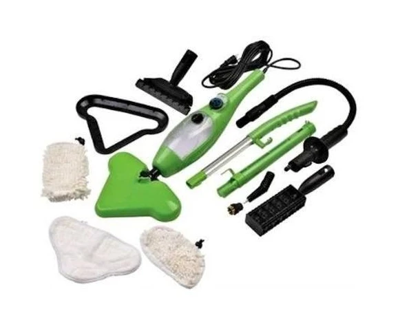Balai Vapeur Mop Vert Révolutionnaire Multifonctions 5 En 1 Complet Avec De Nombreux Accessoires