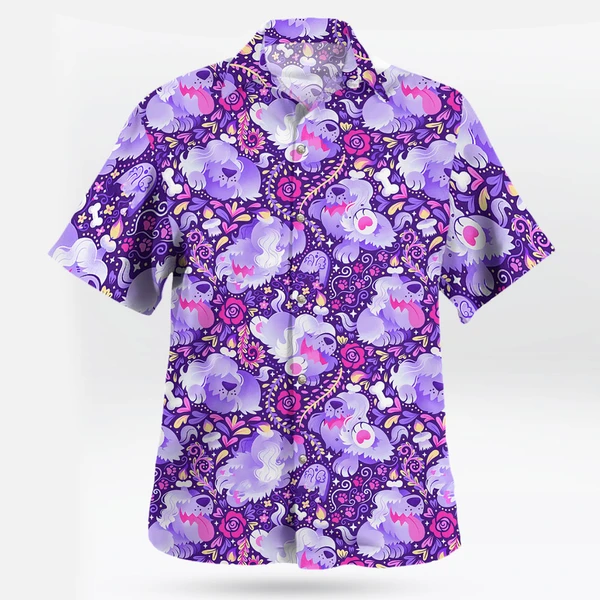 Greavard Purple Pattern Hawaiian Shirt – Spooky & Stylish Summer Look | Tropi Hawaiian Shirts Store