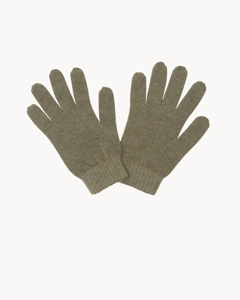 Gants Cachemire Kaki Chiné | Kujten Cachemire