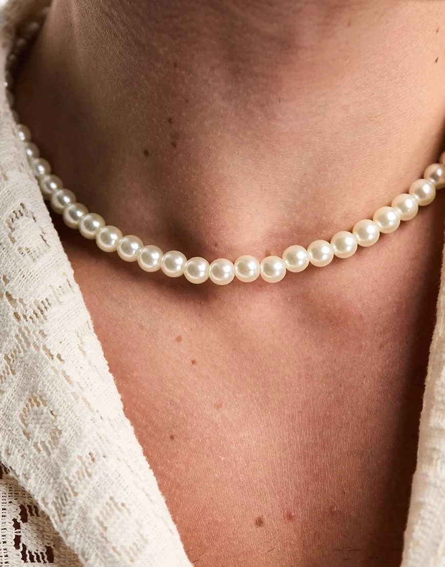 Jack & Jones - Collier à perles fantaisie-Blanc