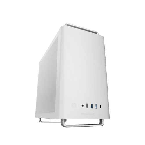 Mars Gaming MC-ELITE, Boîtier PC Micro-ATX Métal Haute Performance, Design Mesh Latéral et Supérieur, 3 Ventilateur FDB, Mini Tour PC Pieds et Poignées en Aluminium, Support Dual PSU ATX et SFX, Blanc