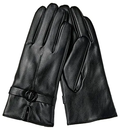 FCHITOP Femmes Hiver Gants en Cuir Écran Tactile Gants de Conduite, élégants et légers, adaptés à un usage quotidien cadeau de Noël (8(M))