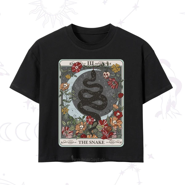 Purplehecate The Snake Tarot Crop T-Shirt