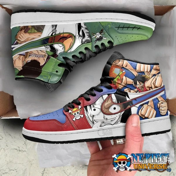 Zoro and Luffy Anime Mixed Manga Style Joran Shoes - One Piece Universe