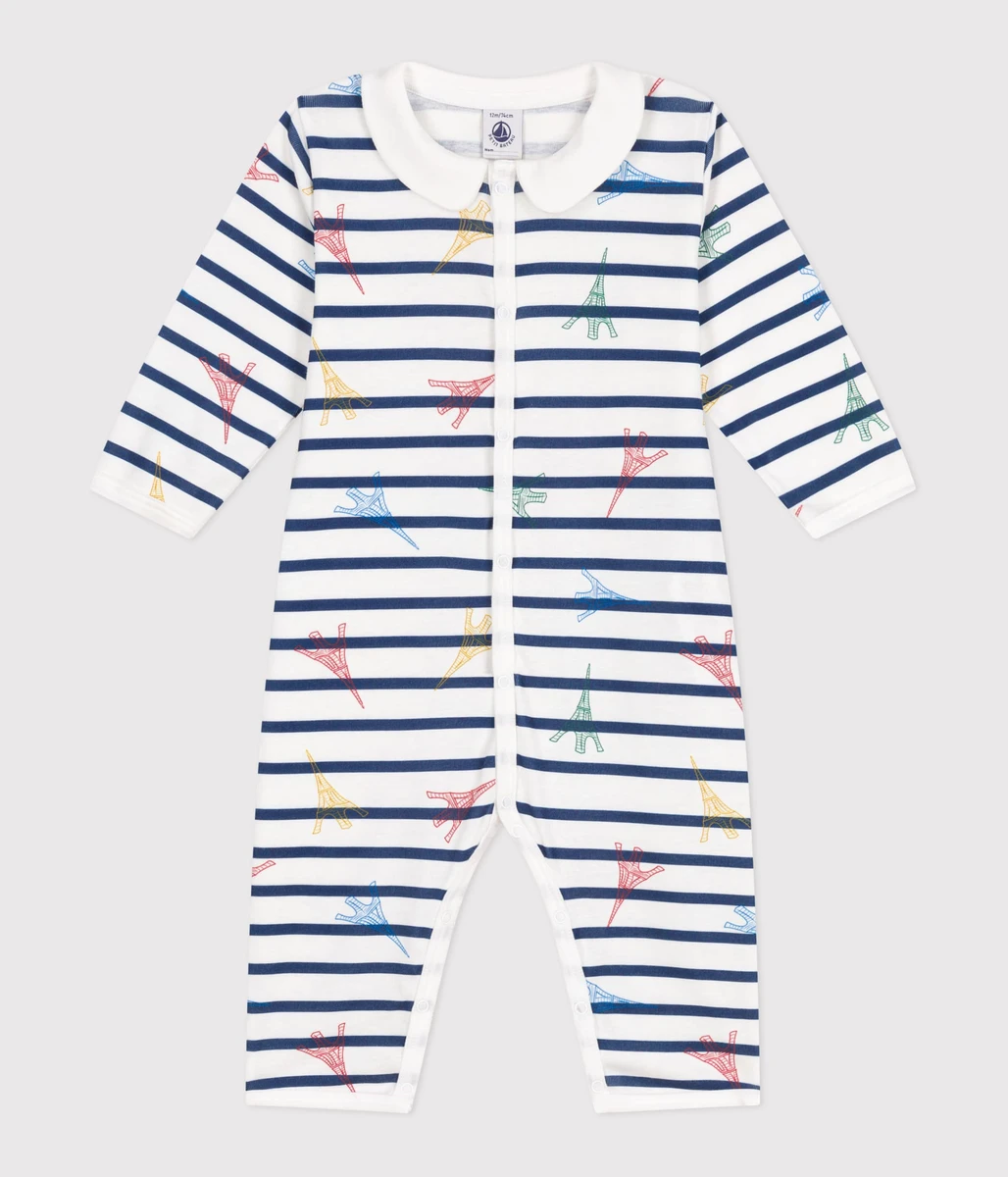 Pyjama bébé en coton sans pieds avec col Paris