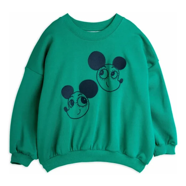 Mini Rodini - Sweat Ritratz Coton Bio - Vert | Smallable