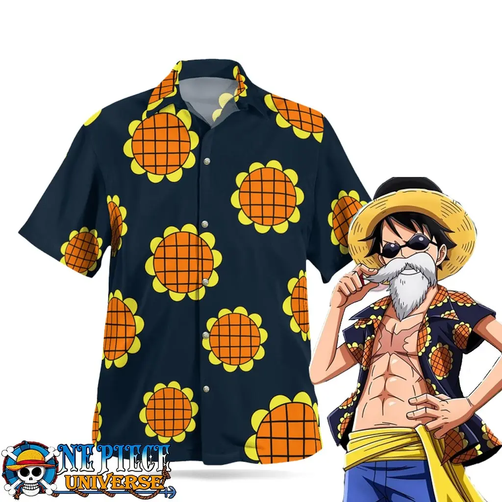 Luffy Dressrosa Shirt Sunflower - One Piece Hawaiian Shirt - Official One Piece Merch Collection 2023 - One Piece Universe Store