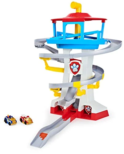 Paw Patrol - Pat Patrouille - QUARTIER GÉNÉRAL + 2 VÉHICULES TRUE METAL - Jouet Pat Patrouille Avec 2 Véhicules Pat Patrouille Chase &amp; Marcus - Pat Patrouille Jouet Enfant 3 Ans et +